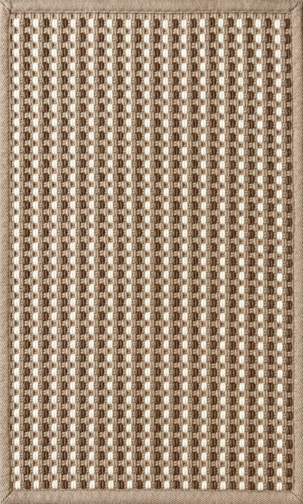 画像をギャラリービューアに読み込む, Rugs Cabana Basket Weave Tricolor Indoor/ Outdoor Washable Rug - Beige Cream &amp; White