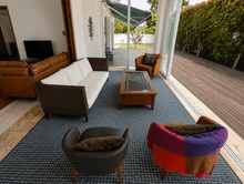 将图片加载到图库查看器，Rugs Cabana Basket Weave Tricolor Indoor &amp; Outdoor Washable Rug - Navy Grey &amp; White