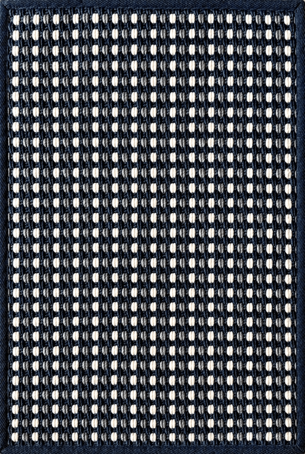 画像をギャラリービューアに読み込む, Rugs Cabana Basket Weave Tricolor Indoor/ Outdoor Washable Rug - Navy Grey &amp; White