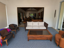 将图片加载到图库查看器，Rugs Cabana Basket Weave Tricolor Indoor &amp; Outdoor Washable Rug - Navy Grey &amp; White