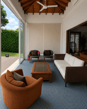 将图片加载到图库查看器，Rugs Cabana Basket Weave Tricolor Indoor &amp; Outdoor Washable Rug - Navy Grey &amp; White
