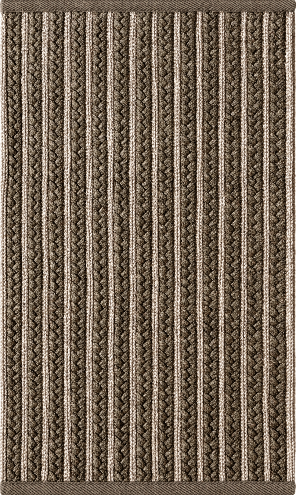 Load image into Gallery viewer, Rugs Cabana Braided Stripe Indoor &amp; Outdoor Washable Rug - Brown + White