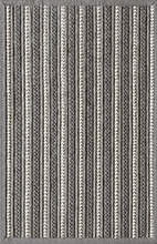Load image into Gallery viewer, Rugs Cabana Braided Stripe Indoor &amp; Outdoor Washable Rug - Grey + White