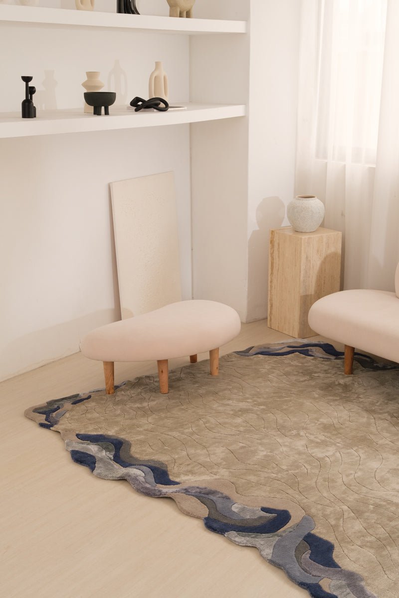 Load image into Gallery viewer, Rugs Flux Sapphire Bordered Rug - 120 x 180 cm