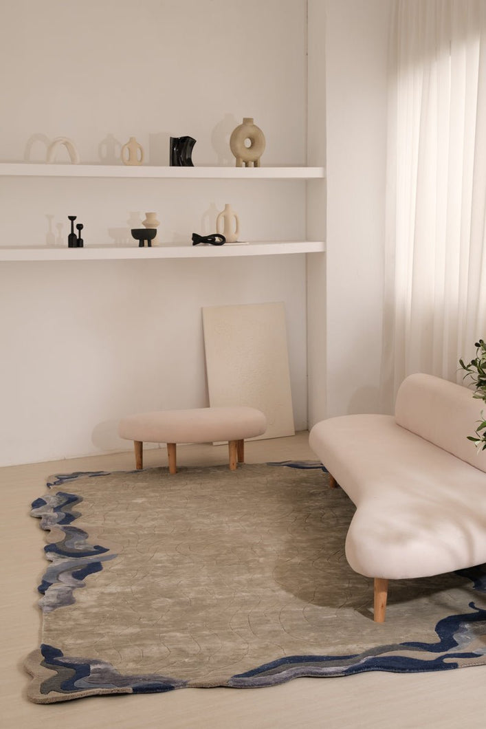 Rugs Flux Sapphire Bordered Rug - 120 x 180 cm