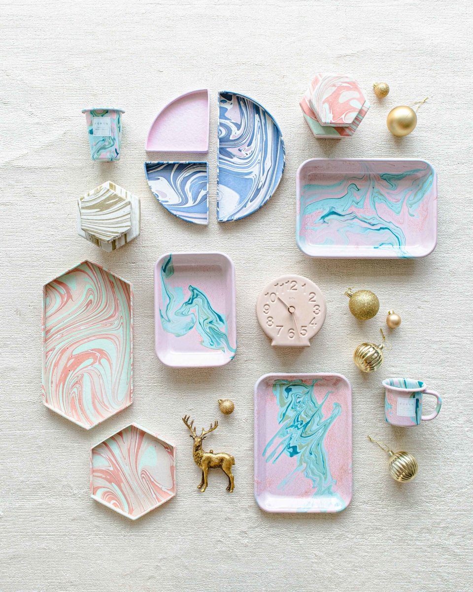 Load image into Gallery viewer, Tabletop Decor Bento Tray Pink Lavender -