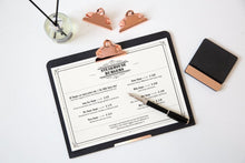 Load image into Gallery viewer, Desk Accessories Black Rose Gold Clipboard - A4 Portrait