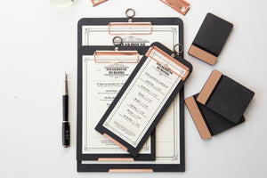 Desk Accessories Black Rose Gold Ring Clipboard - A4 Portrait