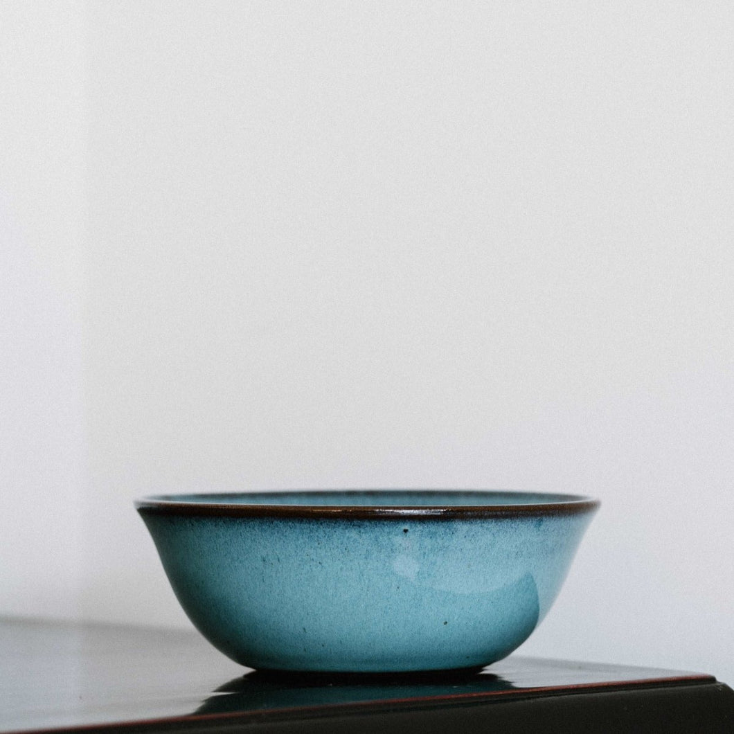 Glossy Byzantine Blue Deep Dish Bowl -