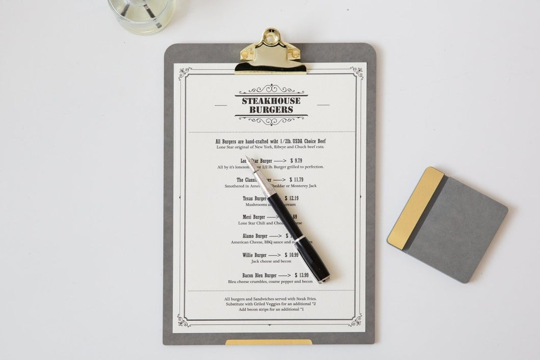 Desk Accessories Grey Gold Clipboard - A4 Portrait