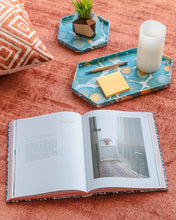 Load image into Gallery viewer, Tabletop Decor Hexagon Tray Blue Mustard -