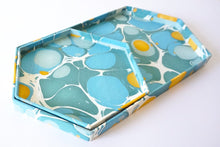 Load image into Gallery viewer, Tabletop Decor Hexagon Tray Blue Mustard -