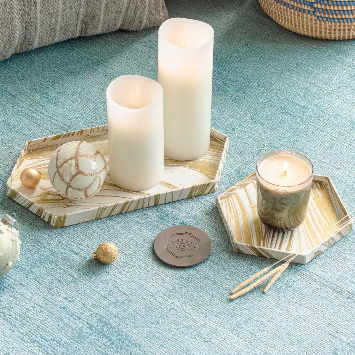 Load image into Gallery viewer, Tabletop Decor Hexagon Tray Gold -