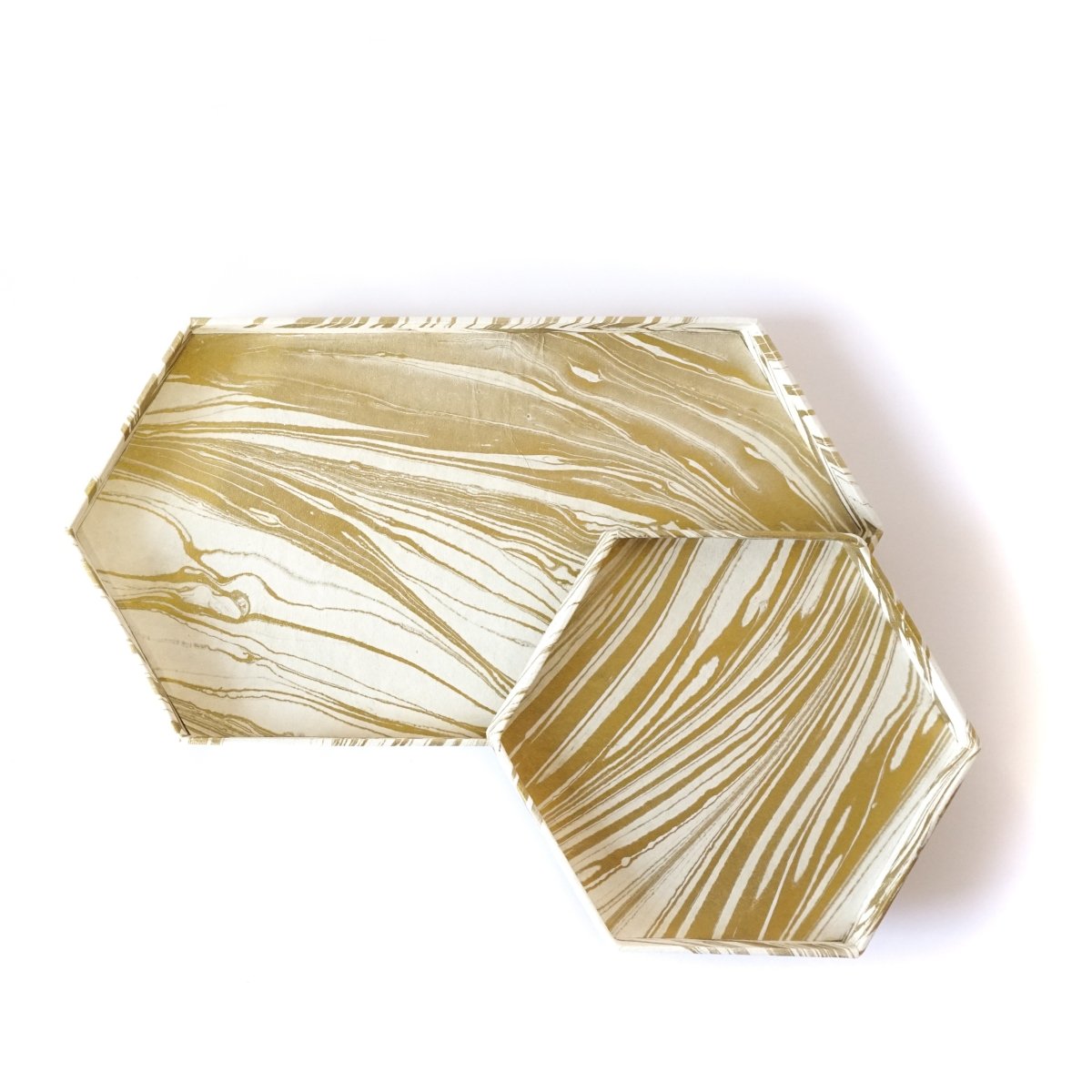 Load image into Gallery viewer, Tabletop Decor Hexagon Tray Gold -