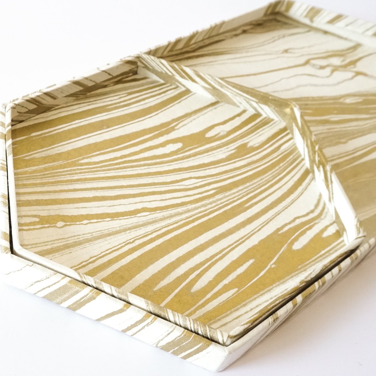 Load image into Gallery viewer, Tabletop Decor Hexagon Tray Gold -