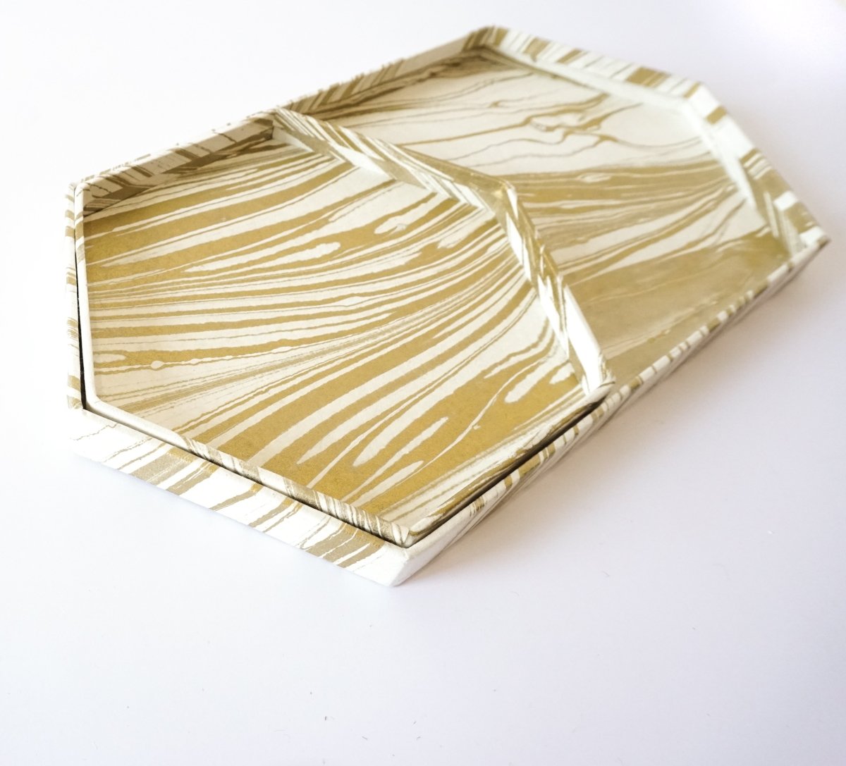 Load image into Gallery viewer, Tabletop Decor Hexagon Tray Gold -