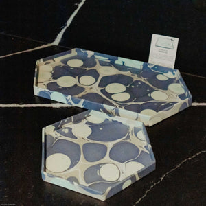 Tabletop Decor Hexagon Tray Mint Blue -