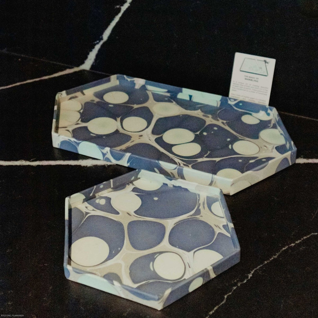 Tabletop Decor Hexagon Tray Mint Blue -