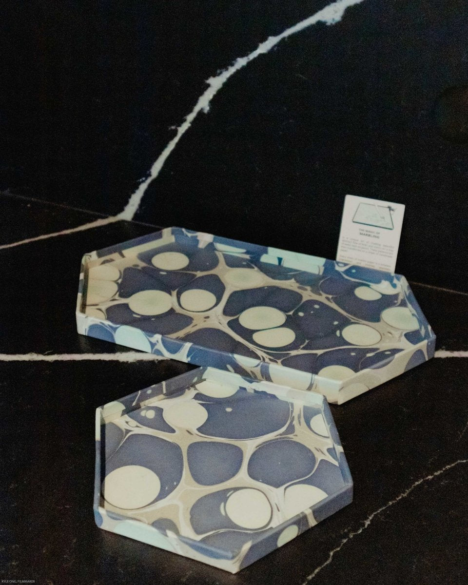 Load image into Gallery viewer, Tabletop Decor Hexagon Tray Mint Blue -