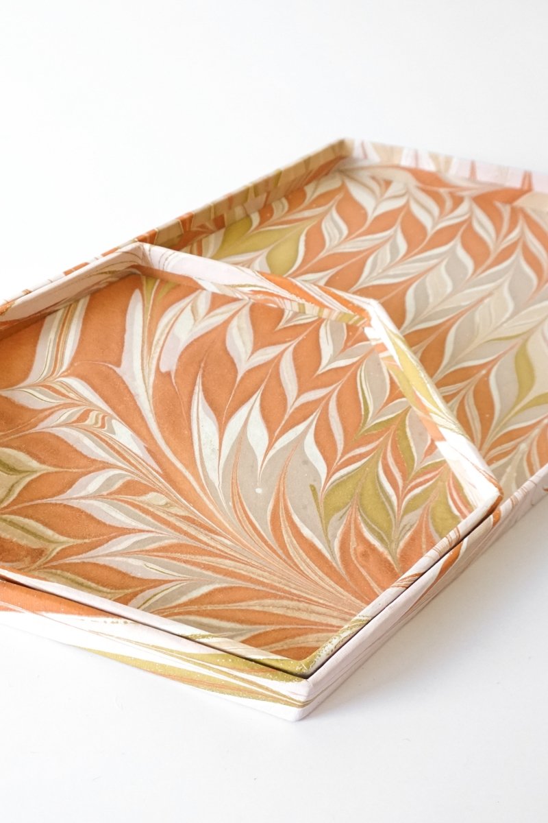 Load image into Gallery viewer, Tabletop Decor Hexagon Tray Orange -