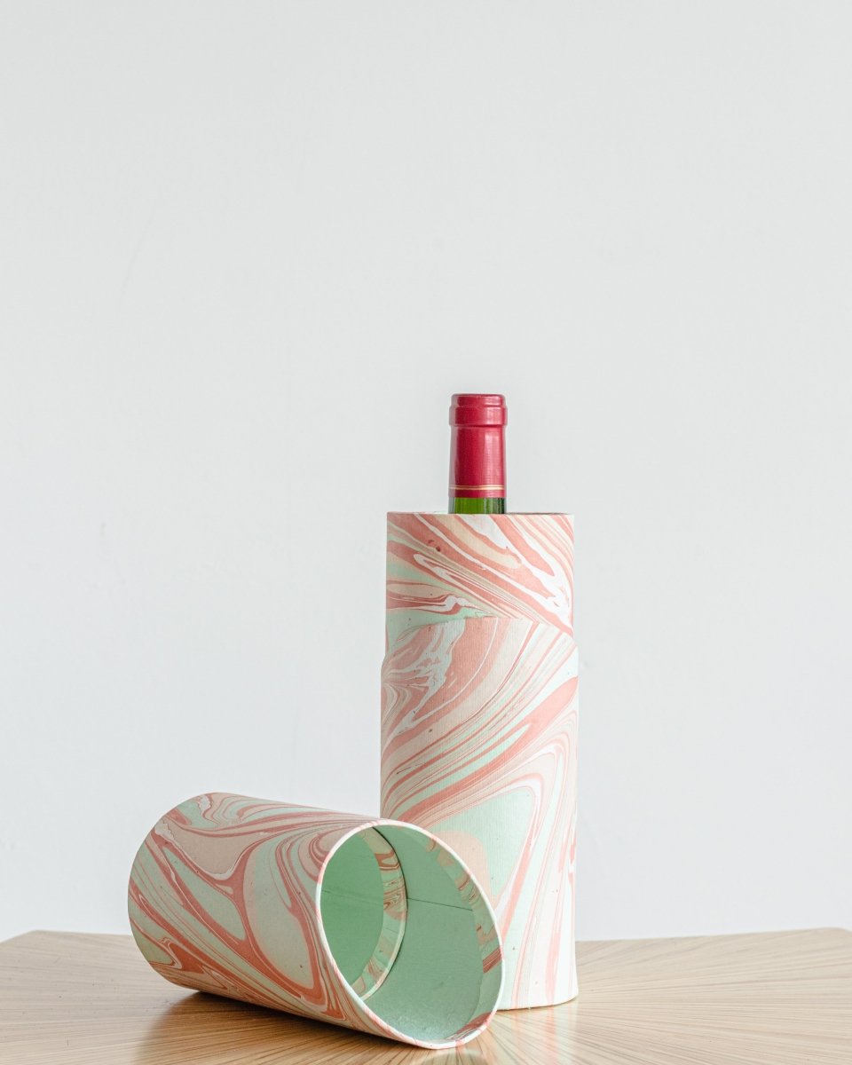 Tabletop Decor Round Wine Box Blush Mint -