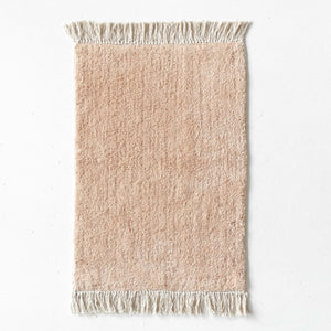 Rugs Dream Beige Rug Bath Mat - With Tassels