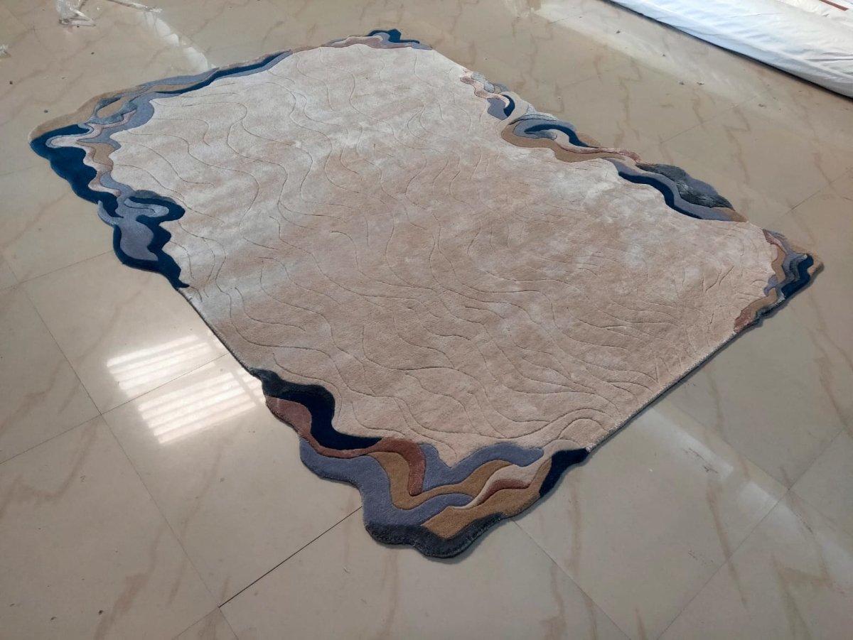 Load image into Gallery viewer, Rugs Flux N°1. Bordered Rug [Custom] - 160 x 230 cm