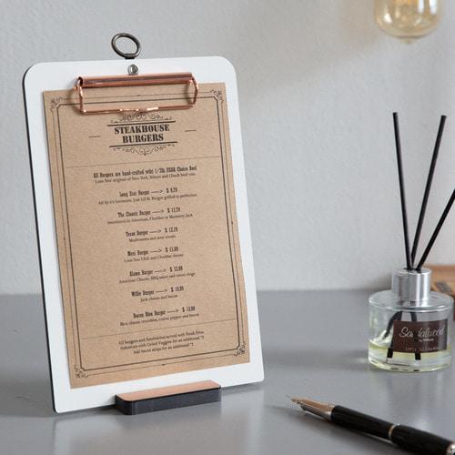 Desk Accessories White Rose Gold Ring Clipboard - A4 Landscape