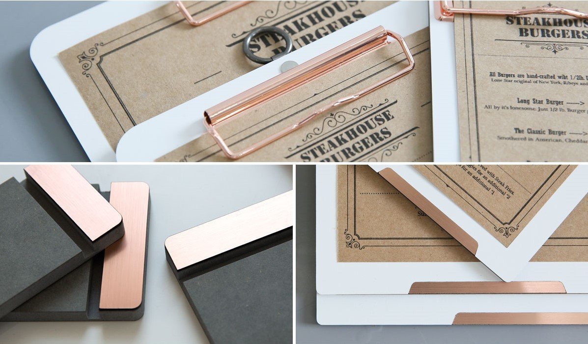 Load image into Gallery viewer, Desk Accessories White Rose Gold Ring Clipboard - A4 Landscape